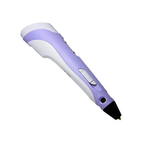 3D ручка с экраном 3D Pen Фиолетовая с Набором Эко Пластика 49 метров и Трафаретами