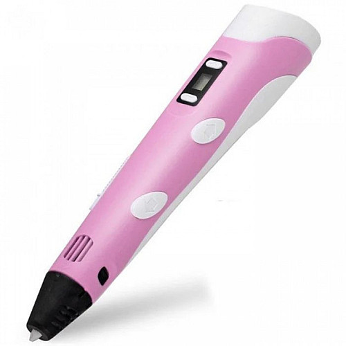 3D Ручка Smart Pro 3D Pen з ЖК-дисплеєм + ПОДАРУНОК 49м пластика+Трафарети Рожевий