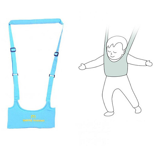 Дитячі вожжі-ходунки Walking Assistant Moby Baby Голубий (vol-1010)