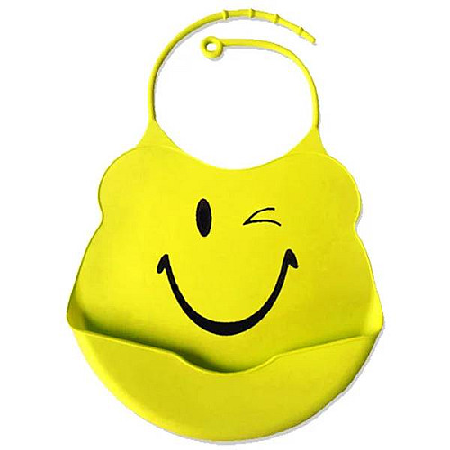 Силіконовий слюнявчик з кишенею Kiddy Жовтий Усмішка 02672