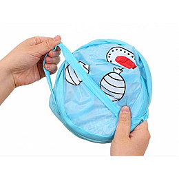 Корзина для игрушек UKC складная с боковым карманом 30х48 см Голубой 00336blue Голубой