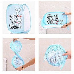 Корзина для игрушек UKC складная с боковым карманом 30х48 см Голубой 00336blue Голубой