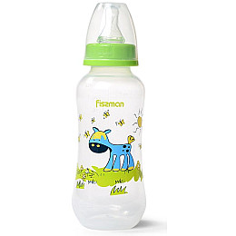 Бутылочка для кормления детская Baby Ослик на поляне 300 мл Fissman DP43962