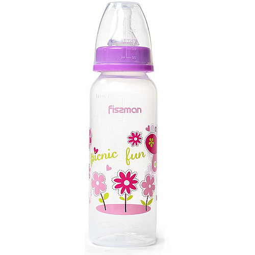 Бутылочка для кормления детская Baby Цветочная поляна 240 мл Fissman DP43963