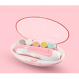 Набор Детская электрическая полировальная машинка для ногтей и ножницы для детей VOLRO Розовый (vol-1466)