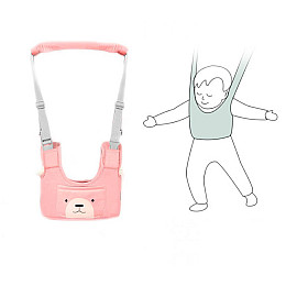 Комплект детские вожжи-ходунки VOLRO Розовый слюнявчик и Pop it Мороженое (vol-1924)