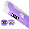 3D ручка з LCD дисплеєм і комплектом еко пластику для малювання 3DPen Hot Draw 3 Violet