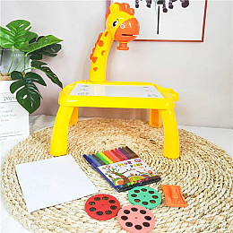 Дитячий мольберт для малювання з проектором ART Set Projector painting Жовтий