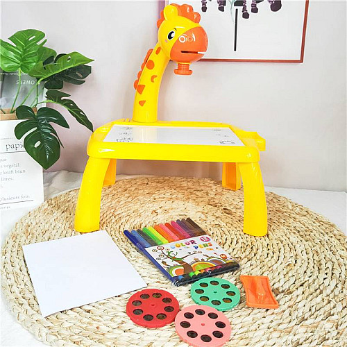 Детский мольберт для рисования с проектором ART Set Projector painting Желтый