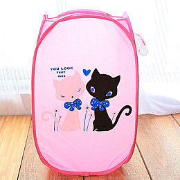 Корзина для іграшок UKC Baby Play 48х29х25 см Котик рожевий