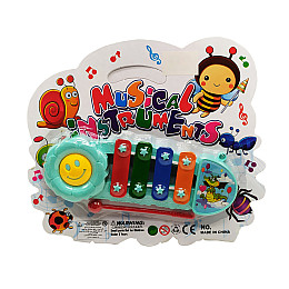 Музыкальная игрушка Ксилофон Bambi Y9093 16 см Бирюзовый