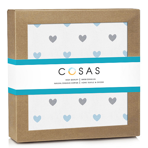 Байковые пеленки LOVE COSAS Голубой 80х100 см