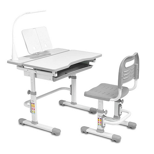 Комплект детской мебели парта и стул-трансформеры Cubby Botero 780 x 588 x 540-760 мм Grey