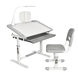 Комплект парта + стул трансформеры FunDesk Littonia 800x505x547-72 7 мм Grey