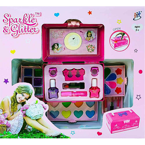 Набір дитячої декоративної косметики для макіяжу та манікюру JC Toys Рожевий