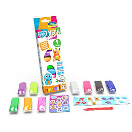 Набор теста для лепки Neon Dough 9 цветов Окто (41179)