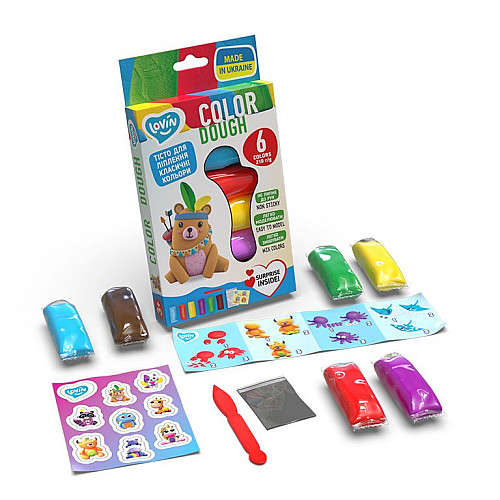 Набір для ліплення з тістом Lovin Color Dough 6 кольорів Окто (41175)