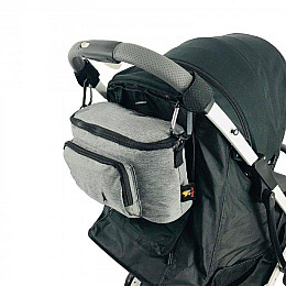 Сумка на коляску Adamex 18*30*13 см сіра
