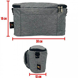 Сумка на коляску Adamex 18*30*13 см сіра