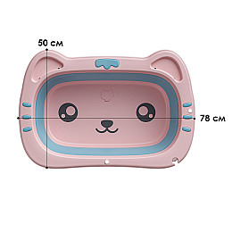Дитяча складна ванночка Bestbaby BS-8766 Котик Рожевий (12006-69447)