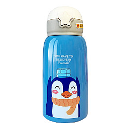 Термос-поильник с силиконовой трубочкой Пингвин Mega Zayka MGZ-0311-1 600 мл