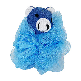 Мочалка для купания малышей Мишка Mega Zayka MGZ-0912(Blue) нейлон