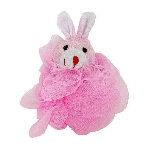 Мочалка для купания малышей Зайчик Mega Zayka MGZ-0912(Pink) нейлон