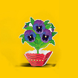 Набір для творчості Конструктор розмальовка 3Д "Фіалки" Zirka 126367 з олівцями