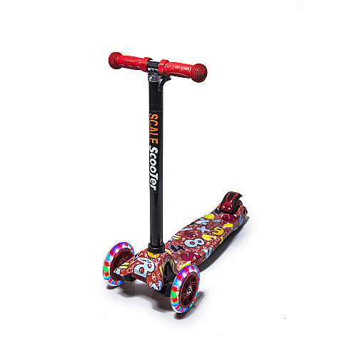 Детский самокат Scale Maxi Цифры PU колеса до 60 кг Red (213563973)