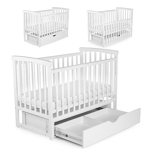 Кроватка-качалка детская с ящиком Наталка Мечта 120 х 60 см White (149747)