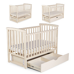 Кроватка деревянная с ящиком Наталка Мечта 120 х 60 см Vanilla (149748)