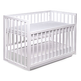 Кроватка деревянная с ящиком Наталка Волшебная 120 х 60 см White (149770)