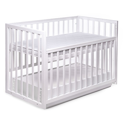 Кроватка деревянная с ящиком Наталка Волшебная 120 х 60 см White (149770)