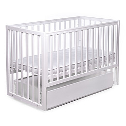 Кроватка деревянная с ящиком Наталка Волшебная 120 х 60 см White (149770)