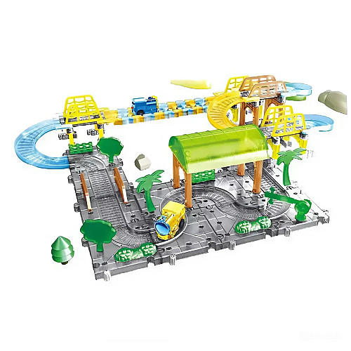 Детский трек YE XING TOYS Track Train 75 деталей Разноцветный (153337)