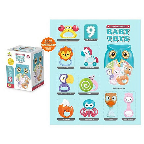 Набір погремушок Baby Toys 9 шт Різнокольоровий (123961)