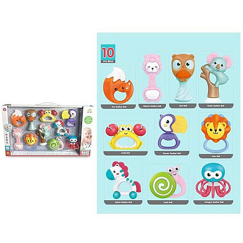 Набір погремушок Baby Toys 10 шт Різнокольоровий (123965)