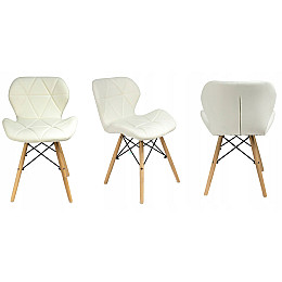 Крісло JUMI Scandinavian Design (эко-кожа) White
