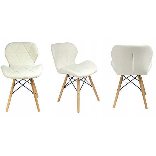 Крісло JUMI Scandinavian Design (эко-кожа) White