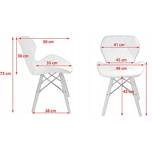 Крісло JUMI Scandinavian Design (эко-кожа) White