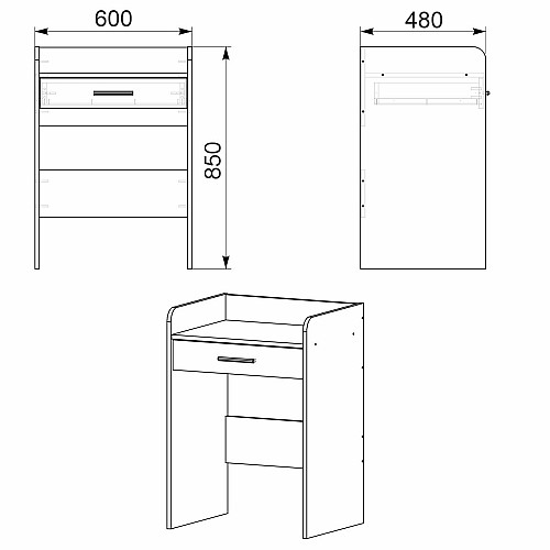 Трюмо-10 Компанит Нимфея альба (116,7х50х81,6 см)