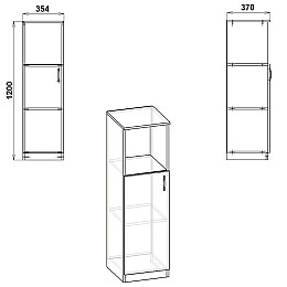 Шкаф офісний Компаніт КШ-16 яблуня