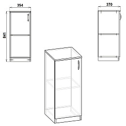 Шкаф комод для кабінету Компаніт КШ-18 ольха