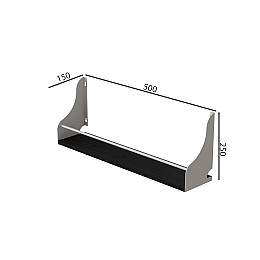 Полка настінна Ferrum-decor Ізі 260x500x150 метал Білий ДСП Сосна Кембра 16 мм (IZI0010)