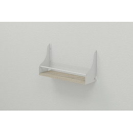 Полка настінна Ferrum-decor Ізі 260x500x150 метал Білий ДСП Сонома 16 мм (IZI0011)