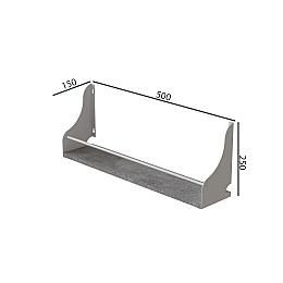 Полка настінна Ferrum-decor Ізі 260x500x150 метал Білий ДСП Бетон 16 мм (IZI0014)