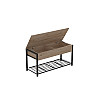 Банкетка с ящиком Ferrum-decor Дрейк 1 550x1000x400 металл Черный ДСП Дуб Сан-Марино 16 мм (DRE0002)