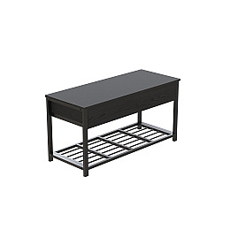 Банкетка з ящиком Ferrum-decor Дрейк 1 550x1000x400 метал чорний ДСП Сосна Кембра 16 мм (DRE0003)