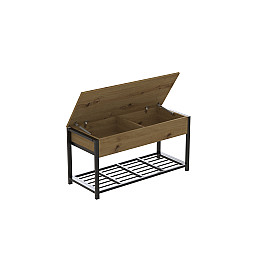 Банкетка з ящиком Ferrum-decor Дрейк 1 550x1000x400 метал чорний ДСП Дуб Артизан 16 мм (DRE0006)