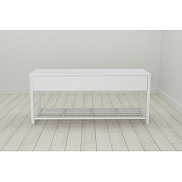 Банкетка з ящиком Ferrum-decor Дрейк 1  550x1000x400 метал Білий ДСП Біле 16 мм (DRE0008)
